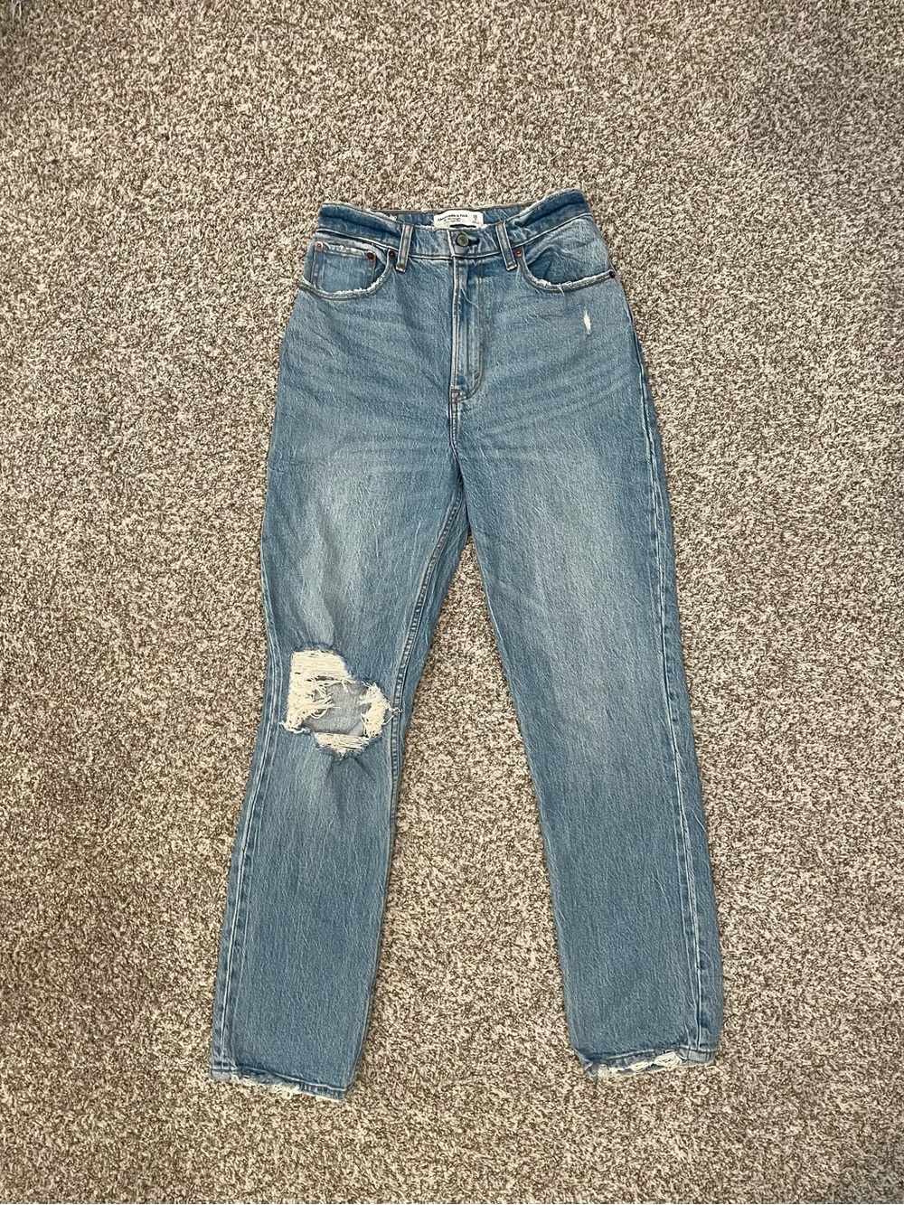 Abercrombie & Fitch Boyfriend Jeans - Light Blue Distressed